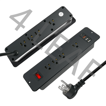 8 Outlets Double Side Recessed Power Strip with USB C PD 20W Flush 0 Desktop Power Extender Built in Under Desk Multiple Power Outlets Flat Plug